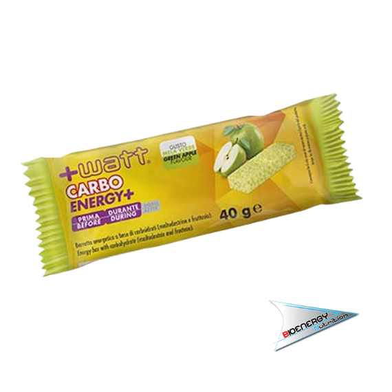 +Watt-CARBO ENERGY+ (Confezione 20 barrette da 40 gr)   Mela Verde  